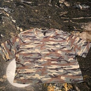 Forever 21 mesh camo short sleeve shirt